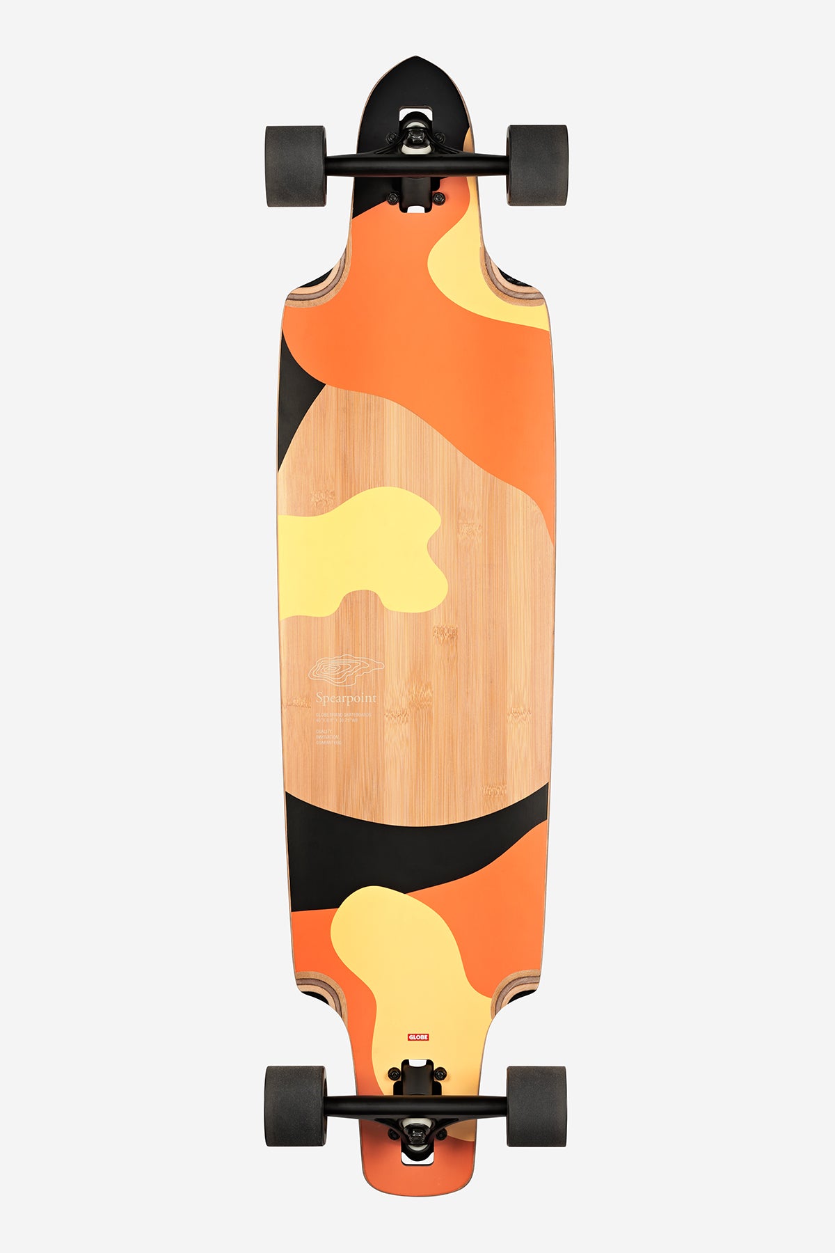 bottom view of Spearpoint 40" Longboard - Bamboo/Xeric