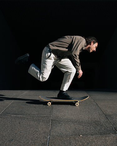 skate shot of Austyn Gillette in Gillette Black/Suede