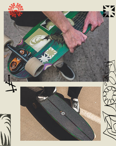 Lifestyle shot of the surf skate boards 