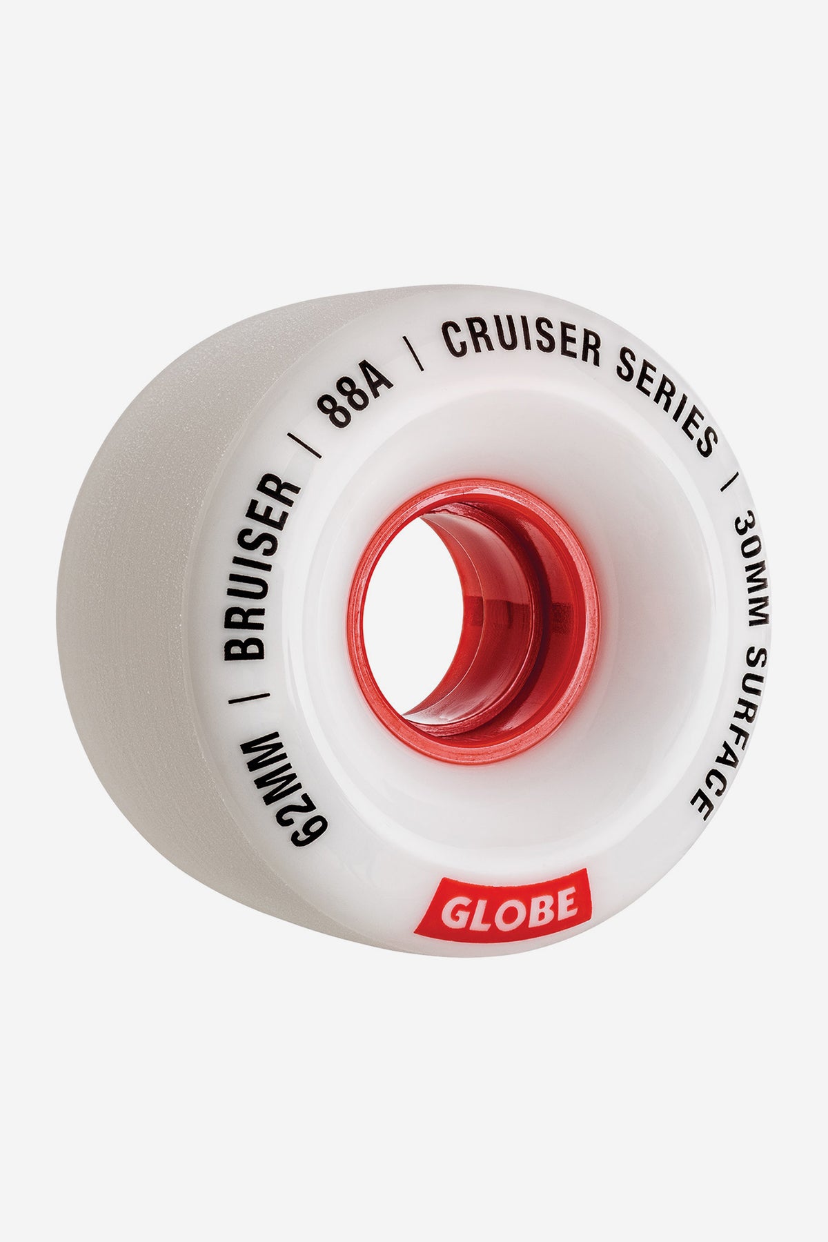 detail of Bruiser Cruiser Wheel 62MM - white/red