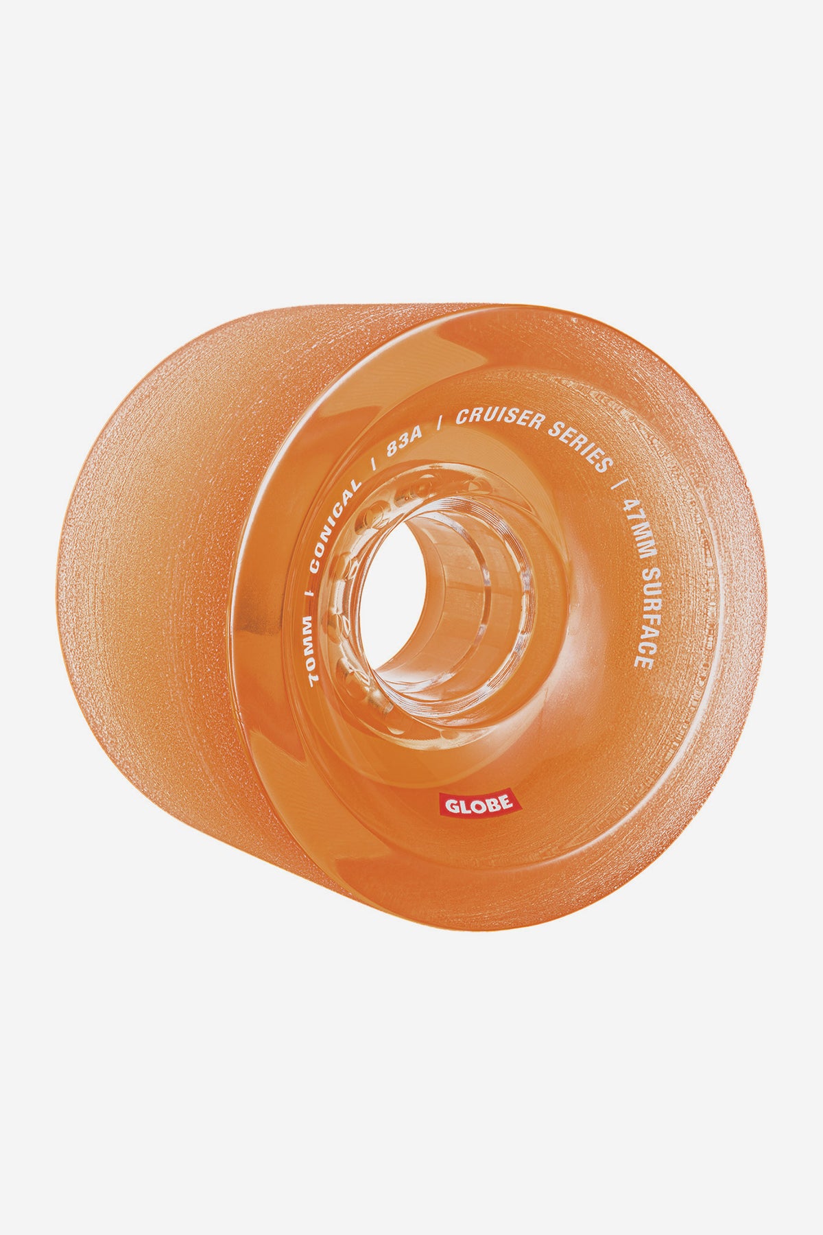 detail of Conical Cruiser Wheel 70mm - clear amber