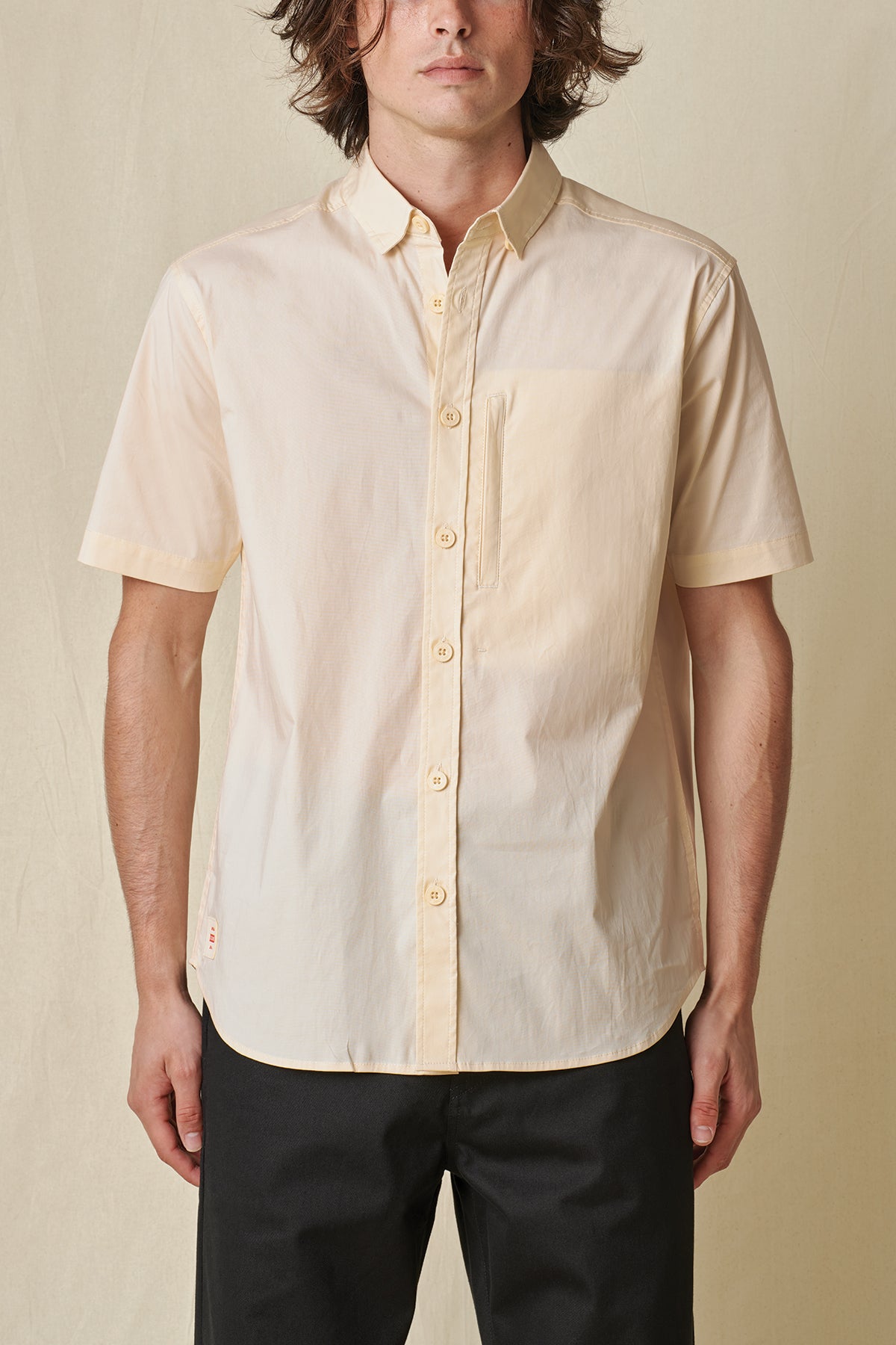 front view of Bleach free dye free white Foundation S/S Shirt