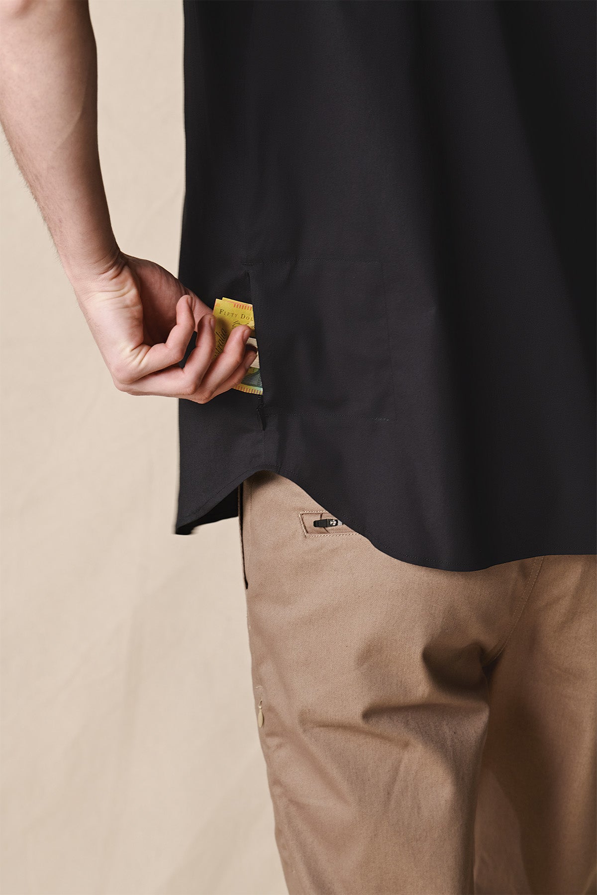 pocket detail of Foundation S/S Shirt - black