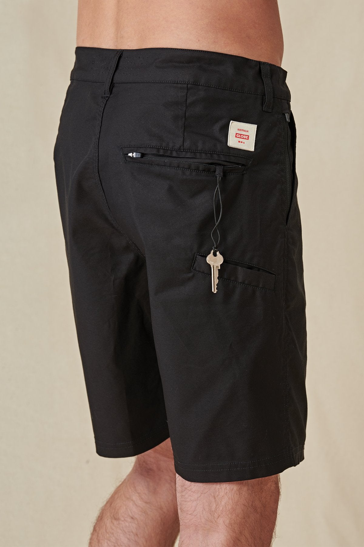 back pocket profile of Black Any Wear short