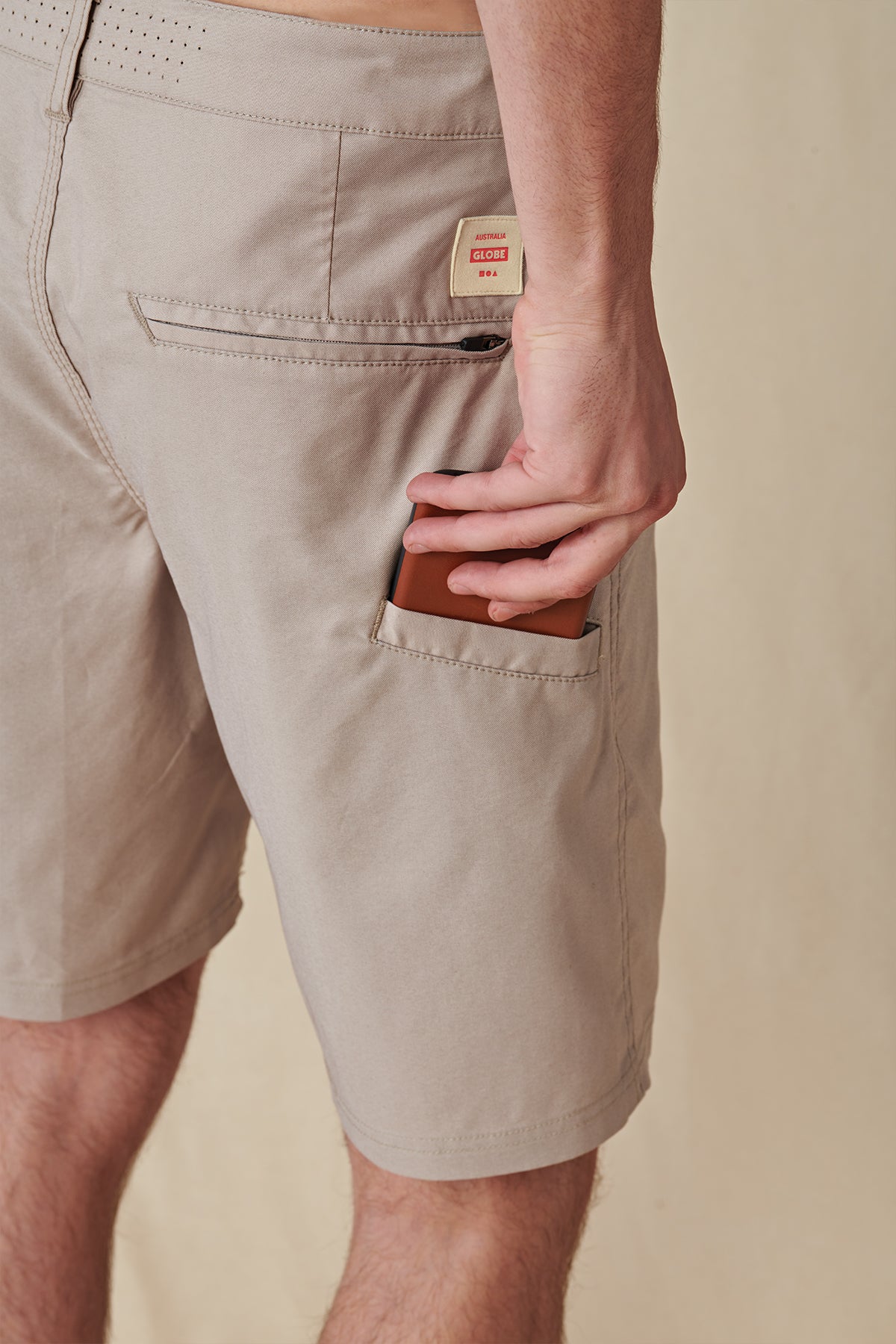 back pocket profile of Stone Any Wear short
