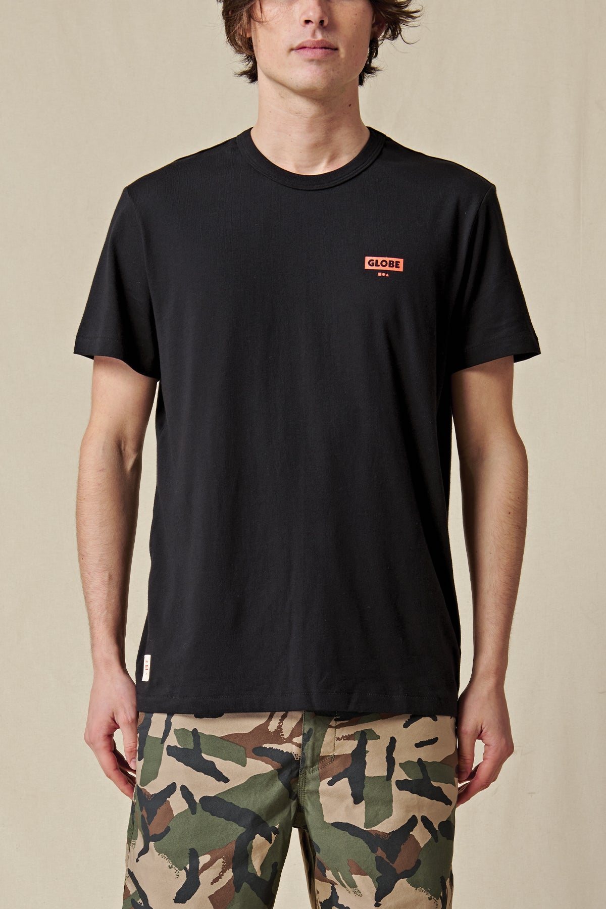 front view of Black Globe tee