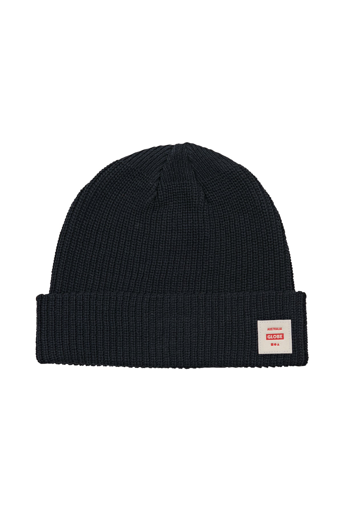 front view of Black Globe beanie