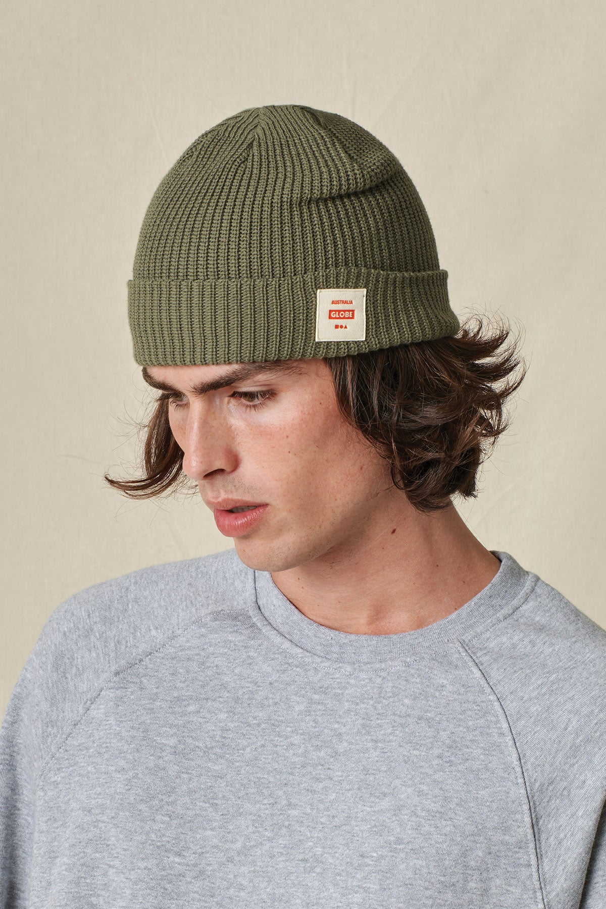 front view of Sustain Beanie Olive